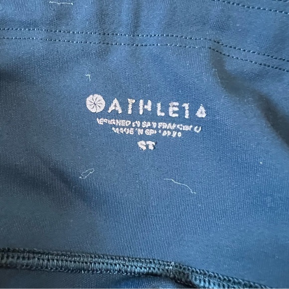 ATHLETA Sz Small Tall ST All In Capri Tight Leggings Workout Pockets Bluegreen - Picture 10 of 12